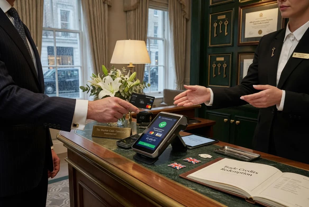 Hotel payment terminal for token purchase