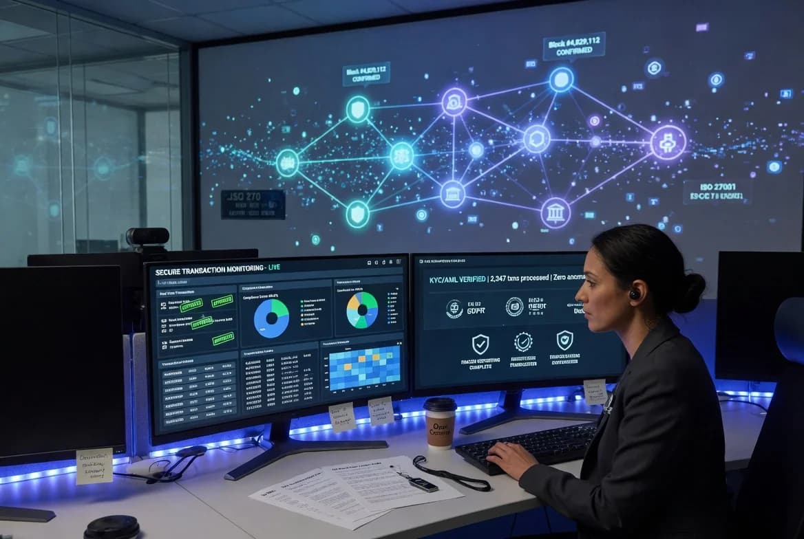 Secure transaction monitoring and compliance dashboard